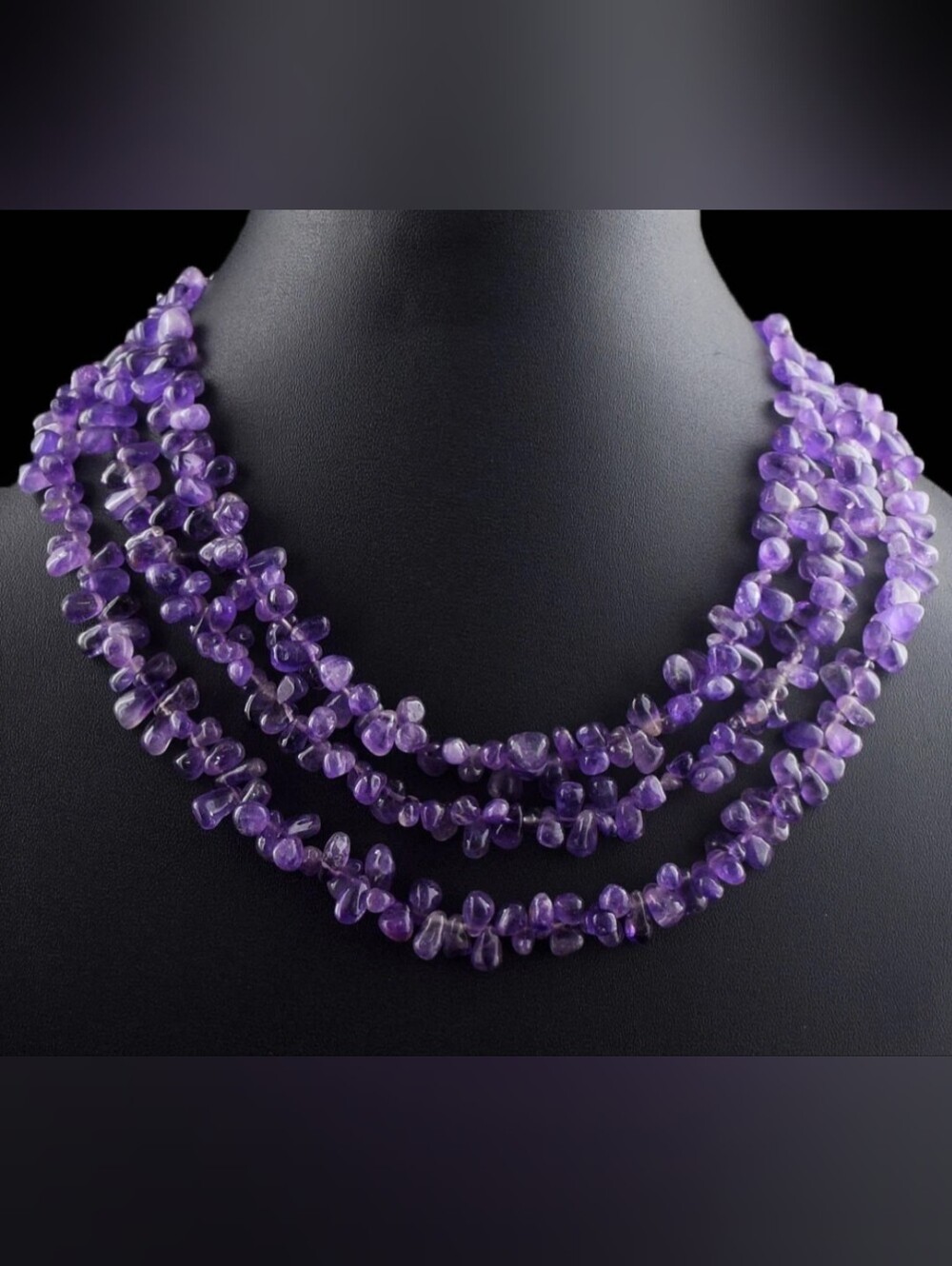 Multi‑Strand Amethyst Briolette Necklace - Purple Gemstone Jewelry
